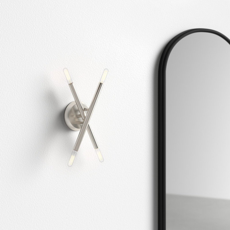 Poco Steel Armed Sconce, Brushed Nickel