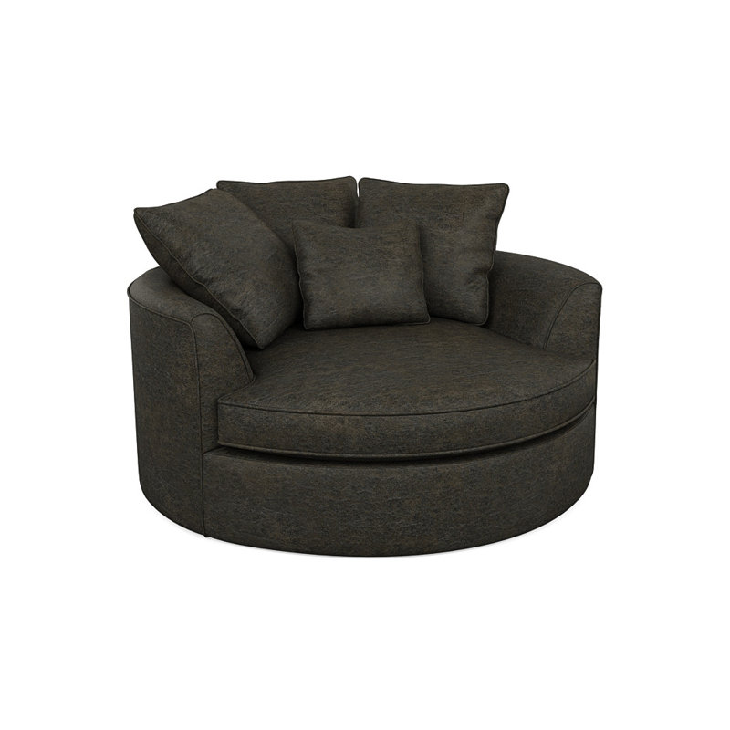 Ashonte Upholstered Barrel Chair, Palance Steel