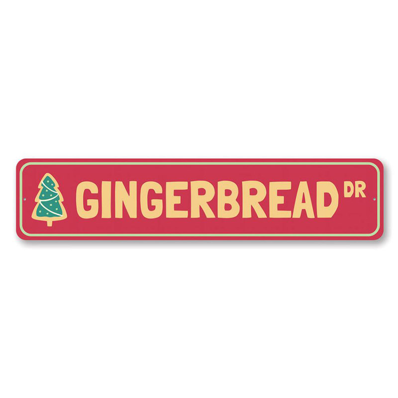 Plaque en aluminium Gingerbread Drive, H 4 po x l 18 po x P 0,04 po