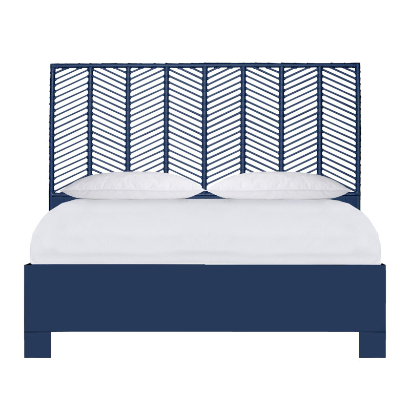 Liam Collection Bed, King, Navy Blue