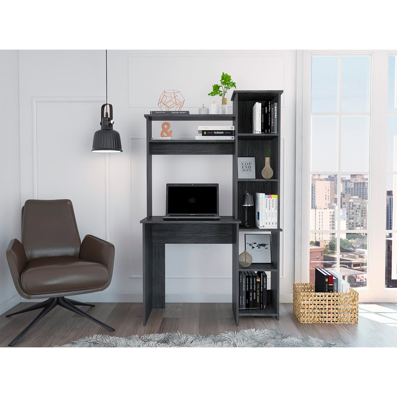 Versalles Writintg Desk, Two Superior Shelves, Five Cubbies, Gray
