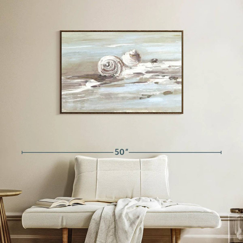 Lavé à terre II, 37 po x 25 po, Cadre flottant noyer