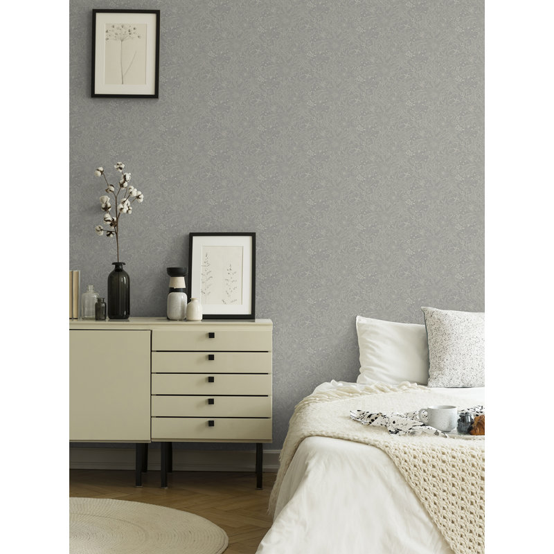Rouleau de papier peint L 33 pi x l 20,9 po Celinda, gris
