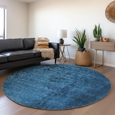 Premium Machine Washable Cerrito AMF554 Navy Rug