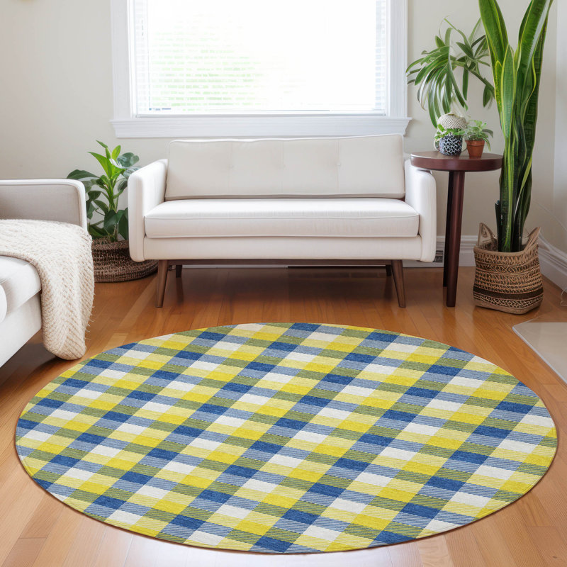  Tapis intérieur / extérieur lavable à la machine Chayden ACN1053, Rond 8 pi