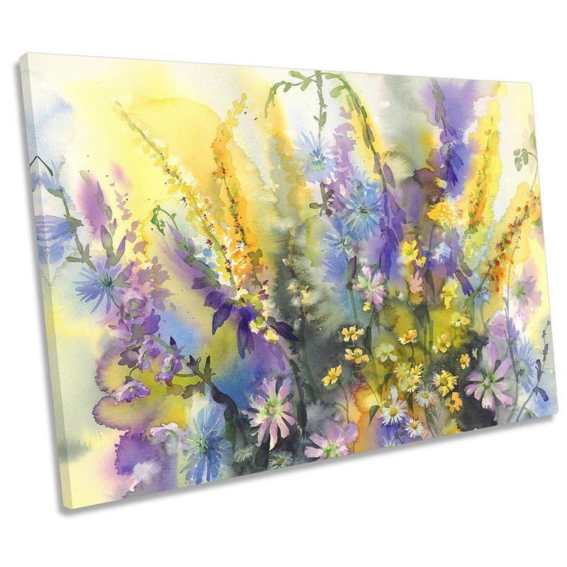 Yellow Floral Blossom Repro - Wrapped Canvas Print, 30.5cm H x 45.7cm W x 2cm D