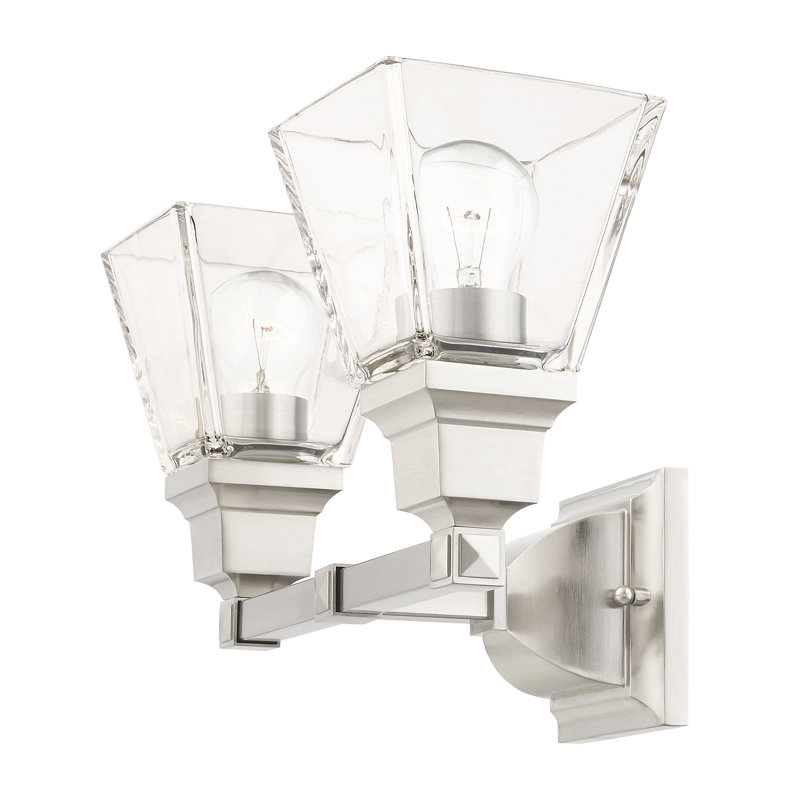 Éclairage de salle de bain à intensité variable 2 lumières Anfrenee, Nickel brossé