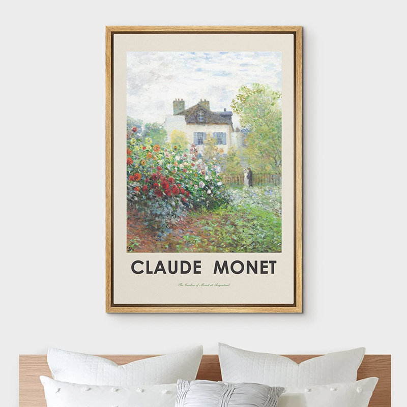 Reproduction d'art classique sur toile, "Le jardin de l'artiste à Argenteuil" par Claude Monet, H 24 po x l 16 po, Brun