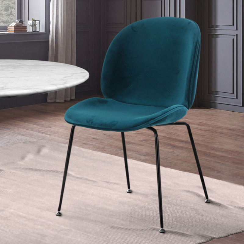 Anitra 45 cm H Velvet Side Chair, Teal