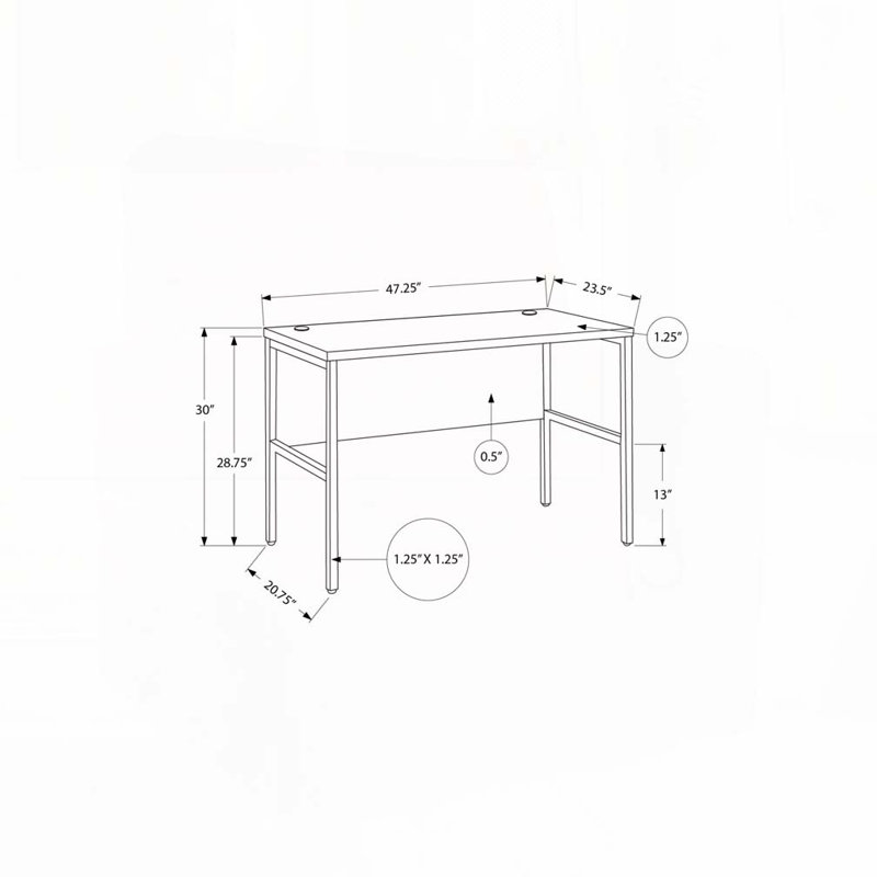 Bureau d'ordinateur pour la maison, Blanc / Gris