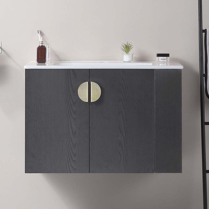 Ensemble de meuble-lavabo simple 30 po, Noir