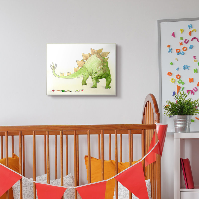 Ramsel, dinosaure et fruits, Plaque murale, H 13 po x l 19 po