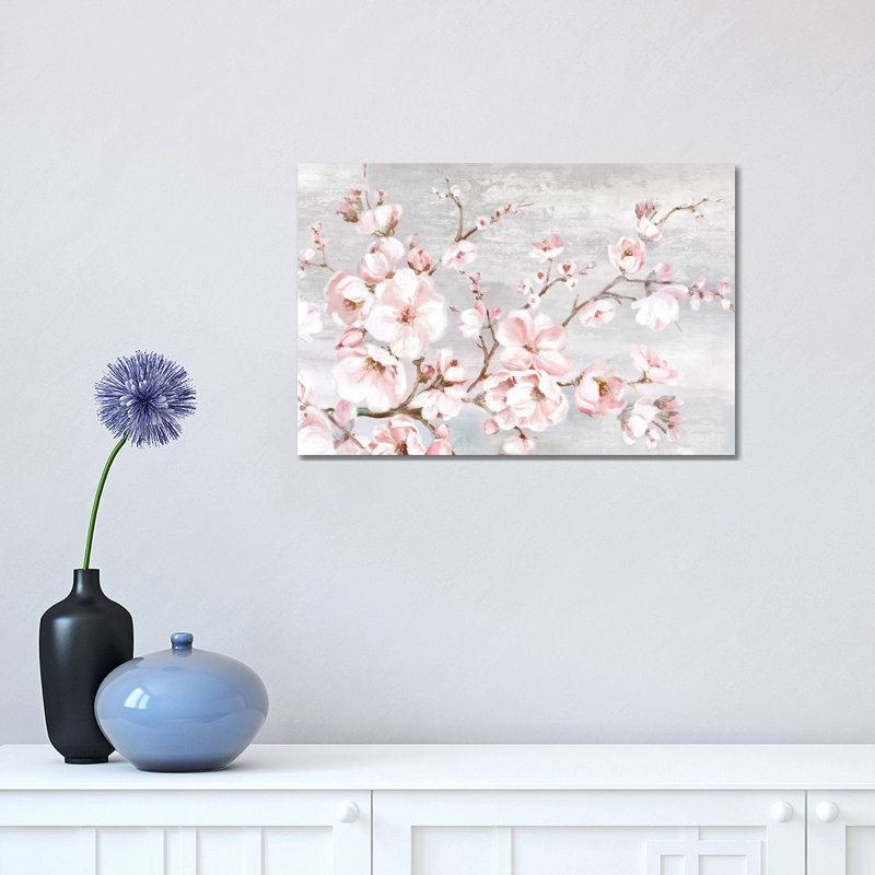 Spring Cherry Blossoms I by Eva Watts - Wrapped Canvas Painting, 30.48 cm H x 45.72 cm W