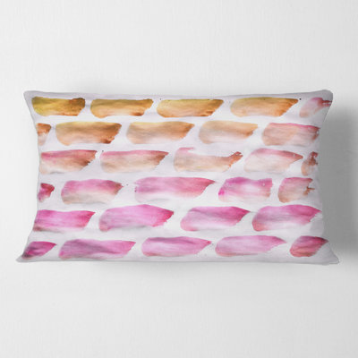 Rose et jaune foncé brosses abstraites - coussin imprimé moderne
