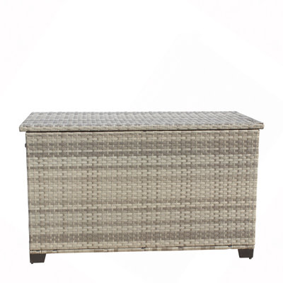 Boîte de terrasse, boîte de rangement pour meubles de patio en osier