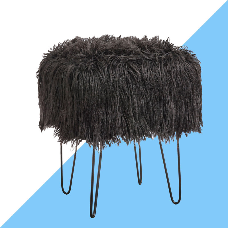 Caitilyn Manufactured Wood, Metal Accent Stool, Black