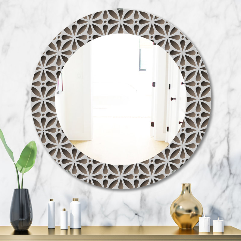 Scandinavian Wall Mirror, Printed Mid-Century Oval/Round - Scandinavian 11, 23.6" H x 23.6" W