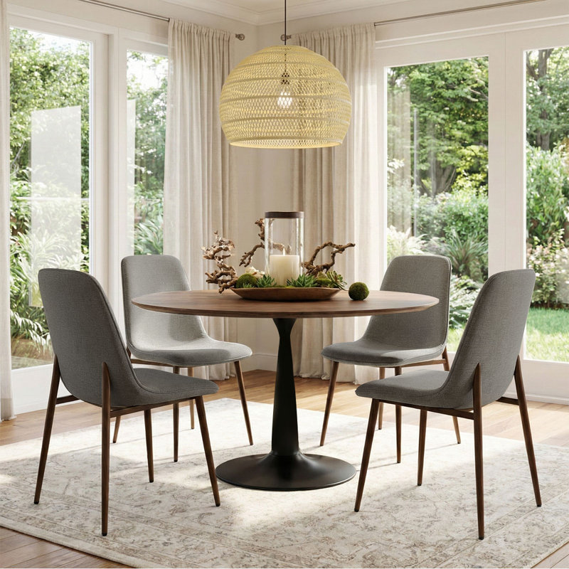 Khilani 4 - Person Pedestal Dining Set, Gray