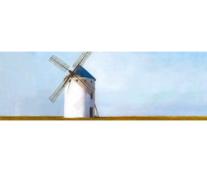 Big Windmill - Rustic Framed Canvas for Home Decor – Landscapes