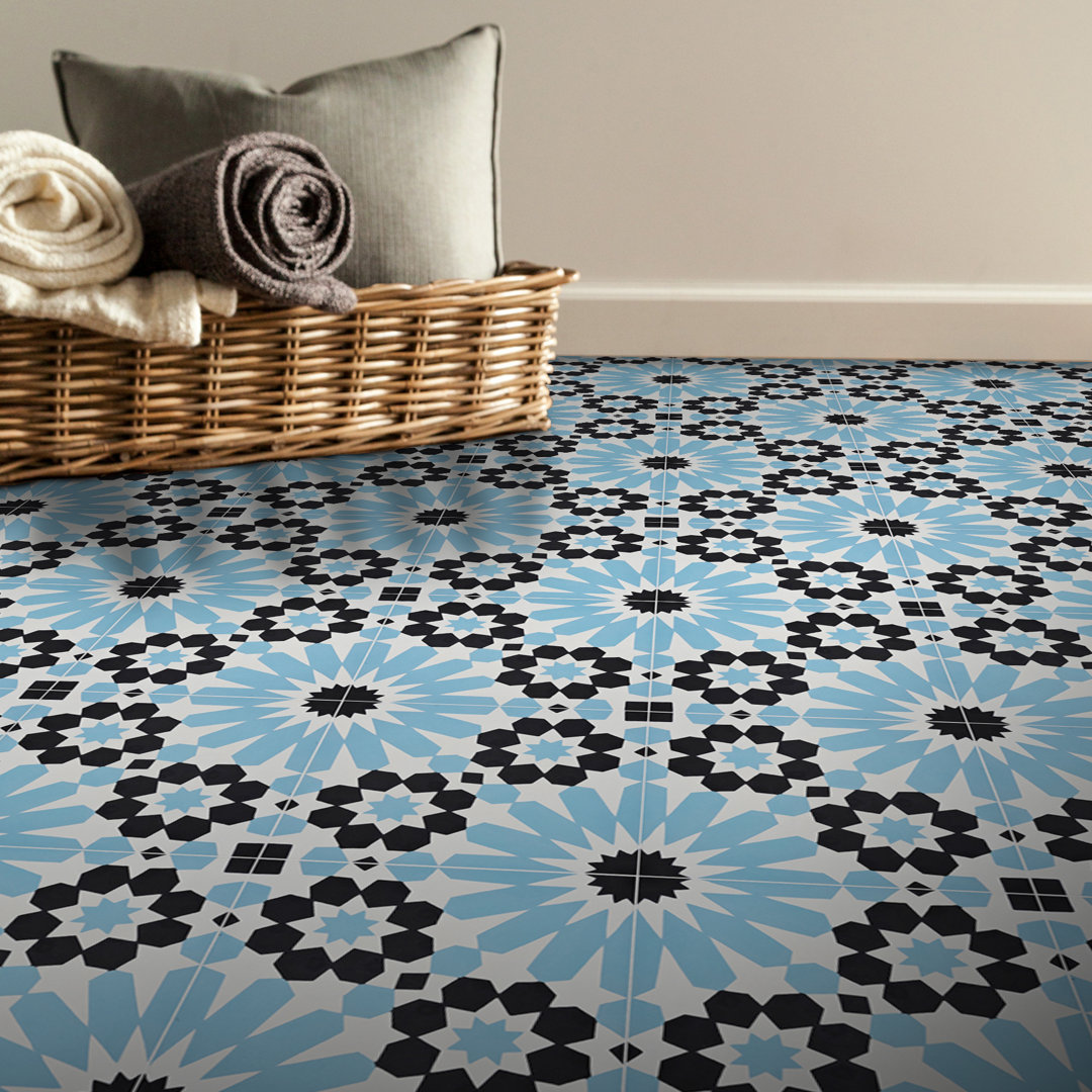 Agdal 8" x 8" Cement Patterned Wall & Floor Tile Moroccan Mosaic 