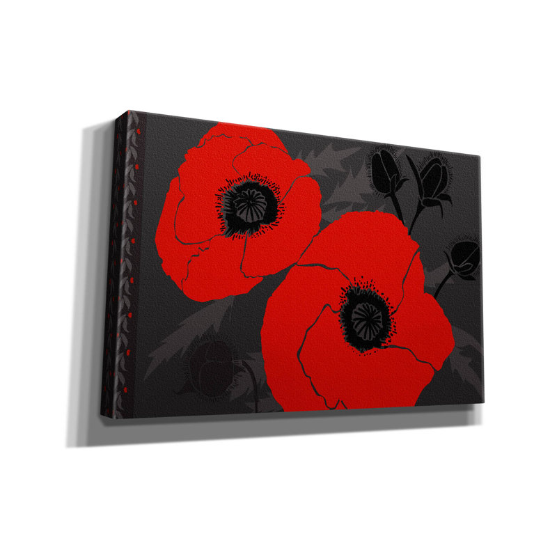 «Beauts Rouges 4» par Art Licensing Studio, art mural sur toile, H 40 po x l 60 po x P 1,5 po
