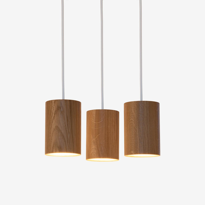 Solid 3 - Light Pendant, Natural Oak, 83.86" H x 3.46" W x 3.46" D