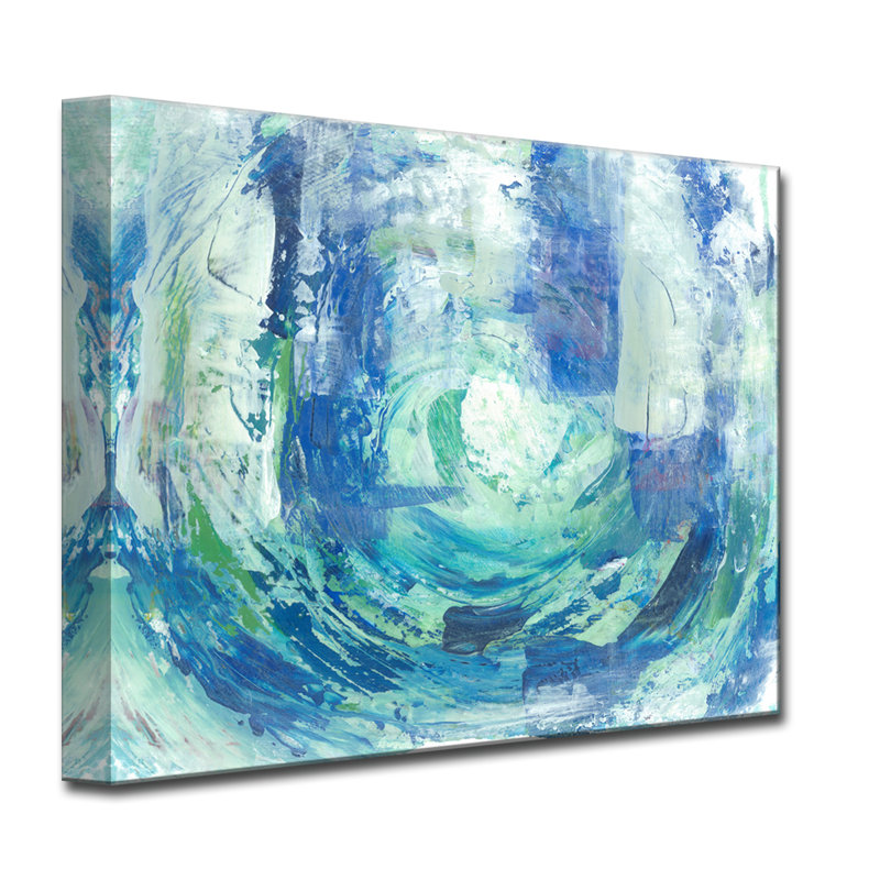 « calme blue blue », reproduction de peinture à l’acrylique sur toile en bleu, 20 po x 30 p