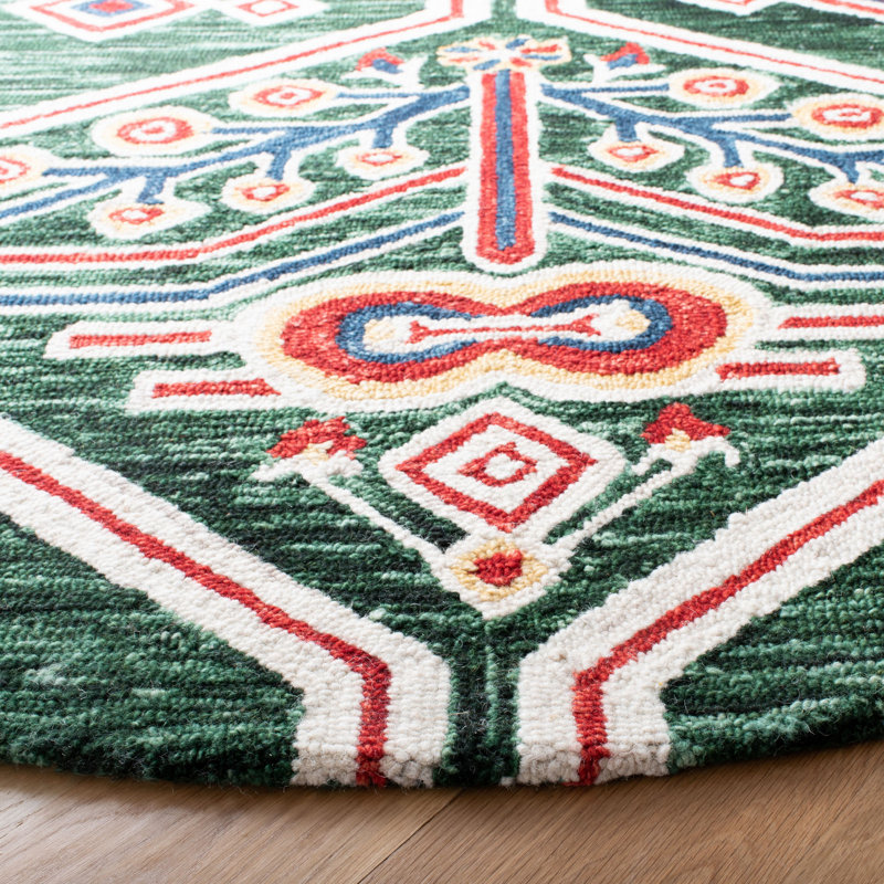 Wilstead Hand Tufted Wool Southwestern Rug, Rectangle 4' x 6'