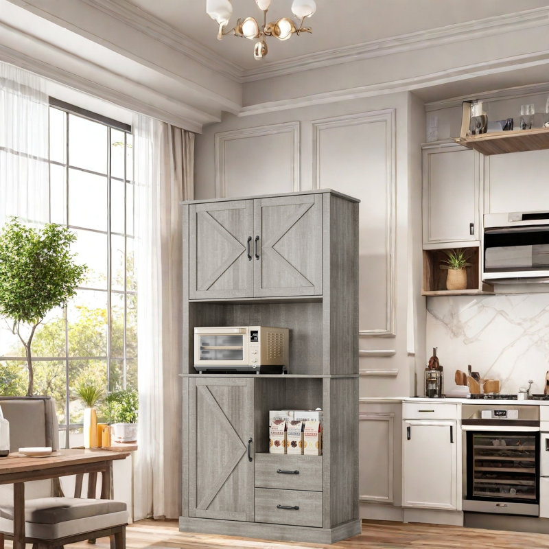 180.3cm Kitchen Pantry, Grey