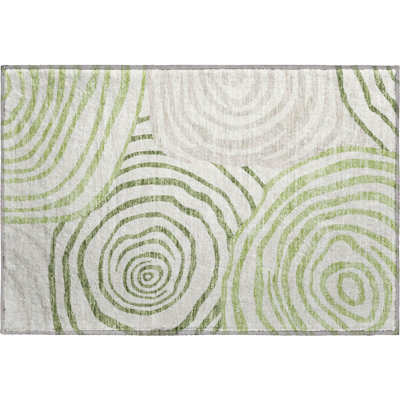Premium Machine Washable Prisco Green Rug