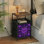 Table de chevet 2 tiroirs avec station de charge, table de chevet pour chambre avec ports USB et amp; Tablette ouverte Outlets - noir