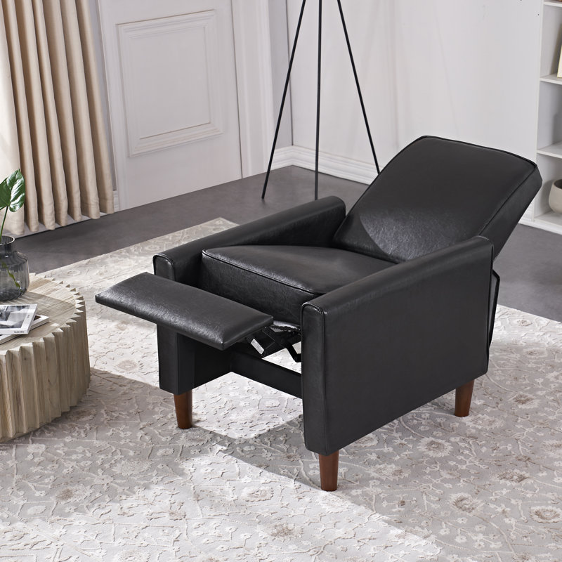 Fauteuil inclinable manuel standard en similicuir de 28 po de largeur Decatur, Similicuir brun
