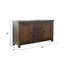 Buffet Camie, 3 tiroirs, porte-bouteilles, bois d'acajou brun-118124077