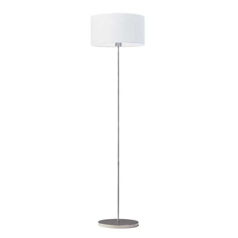 Askel 156cm Traditional Floor Lamp, White, Silver