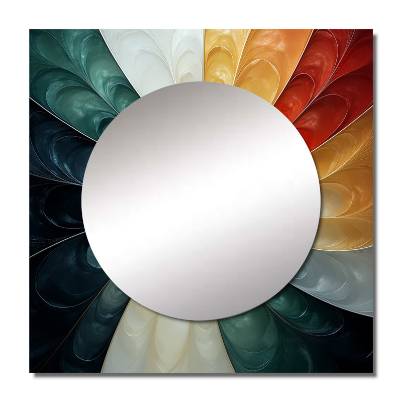 Spiral Miracle Of Cosmic Delight I - Abstract Spirals Large Square Mirror Wall Decor For Bedroom, 36" x 36"