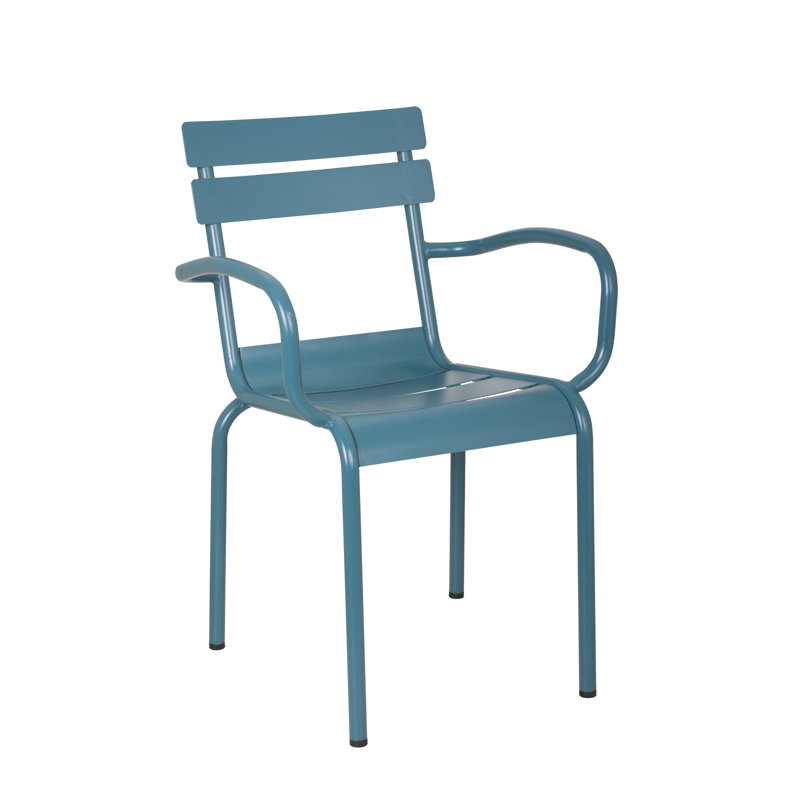 Chaise d'extérieur en métal 74534, Bleu sarcelle givré