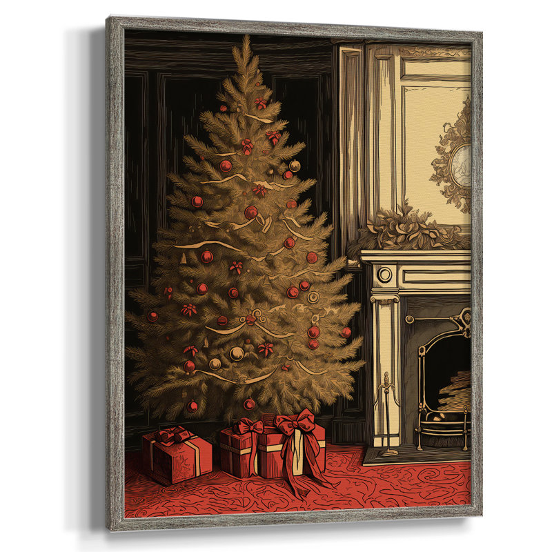 «Christmas Holiday Art DVI», reproduction encadrée - bois massif, H 30 po x l 24 po