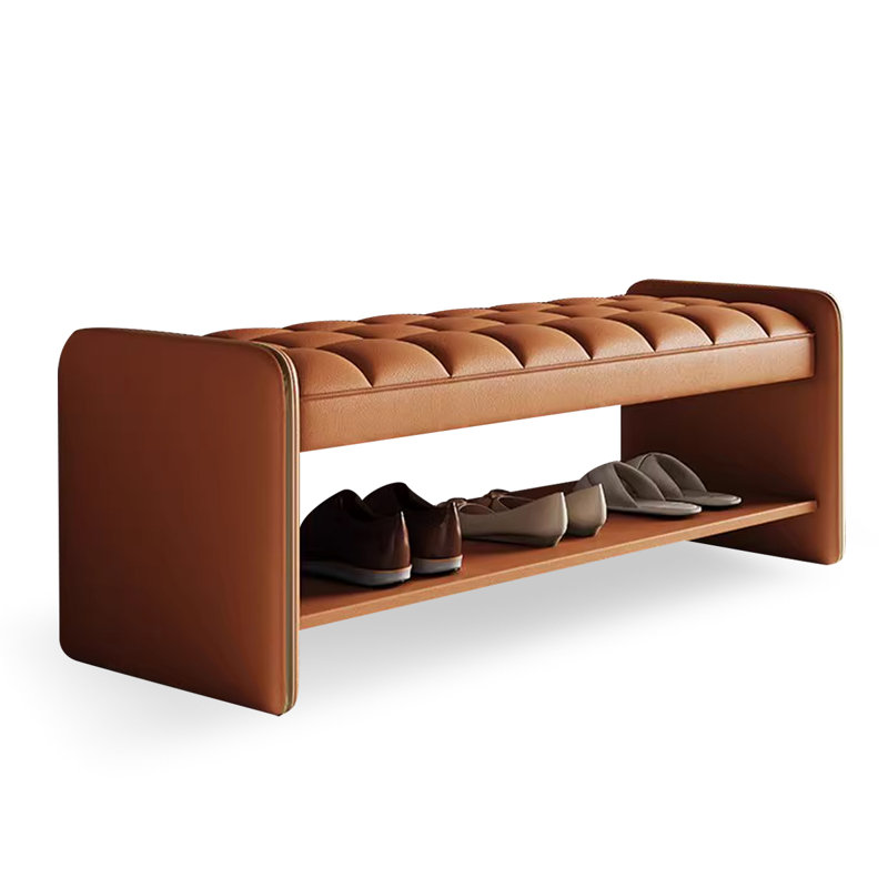 Upholstered Bench, Orange