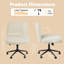 Wide Seat Cross Legged Office Chair,Armless Office Chairs with Wheels, Adjustable Height&Titlt Vanity Chairs Swivel Desk Chair,Ergonomic Mid Back Computer Chair for Bedroom Office (Beige)
