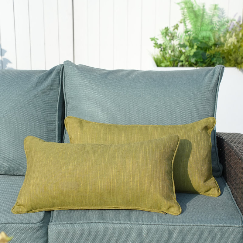 Housse et insert de coussin intérieur / extérieur en polyester , 11,81 po x 21,65 po, Gingembre, Coton