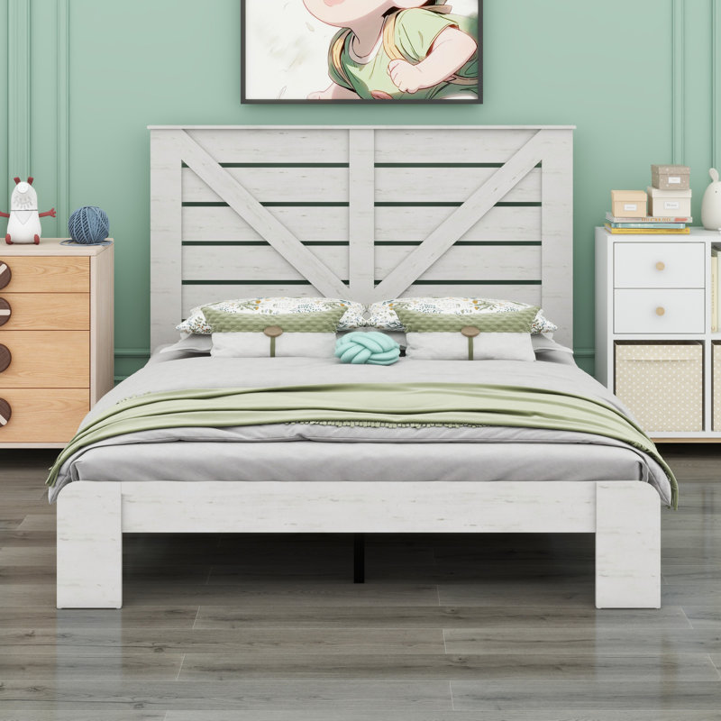 Tête de lit, tête de lit plateforme, grand rangement sous le lit, Blanc, Grand