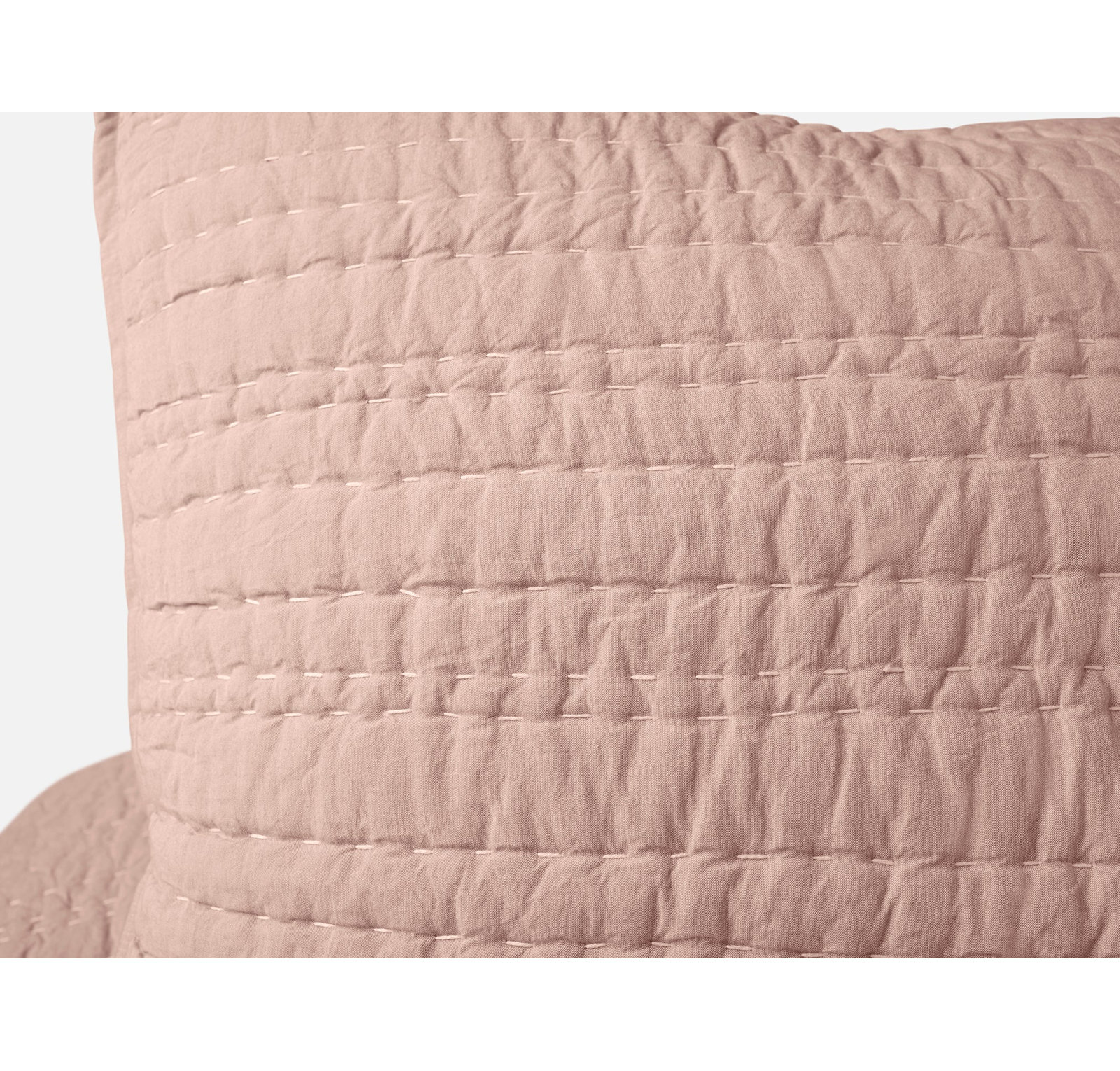 Channel Handstitched Organic Cotton Shams, Praline Chambray