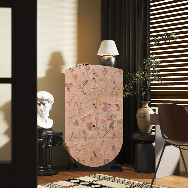 Commode d'appoint 4 tiroirs Modern Light Luxury, Noir, noir, noir, noir