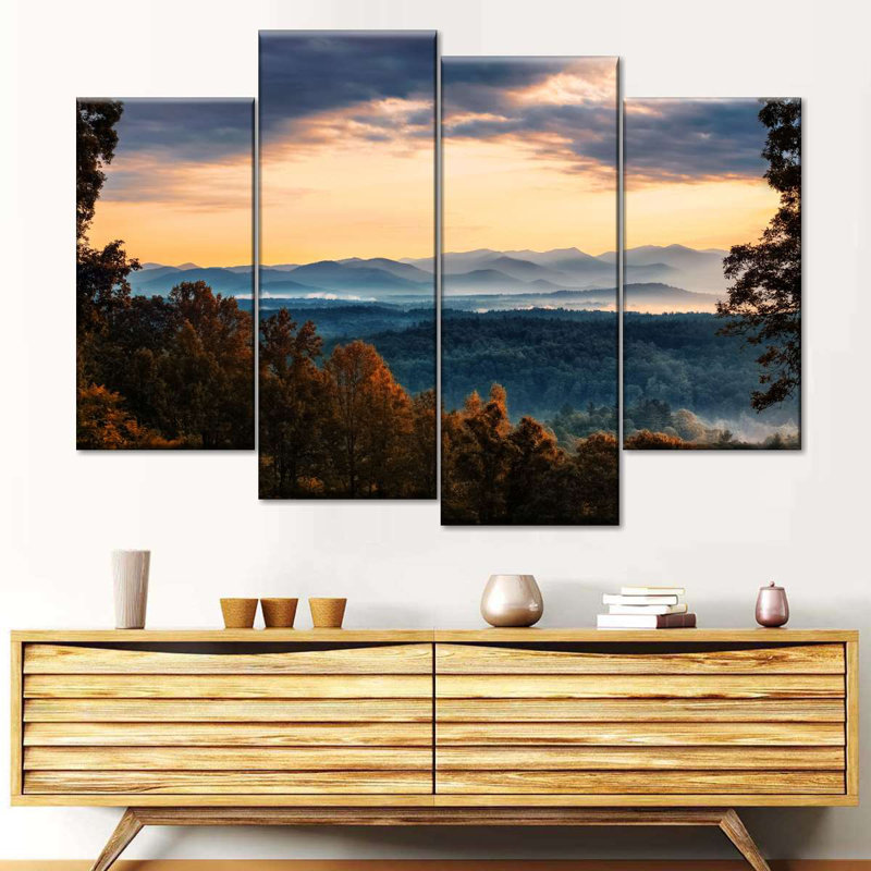 Ensemble de 4 pièces Blue Ridge Mountain, H 22 po x l 36 po x P 1 po