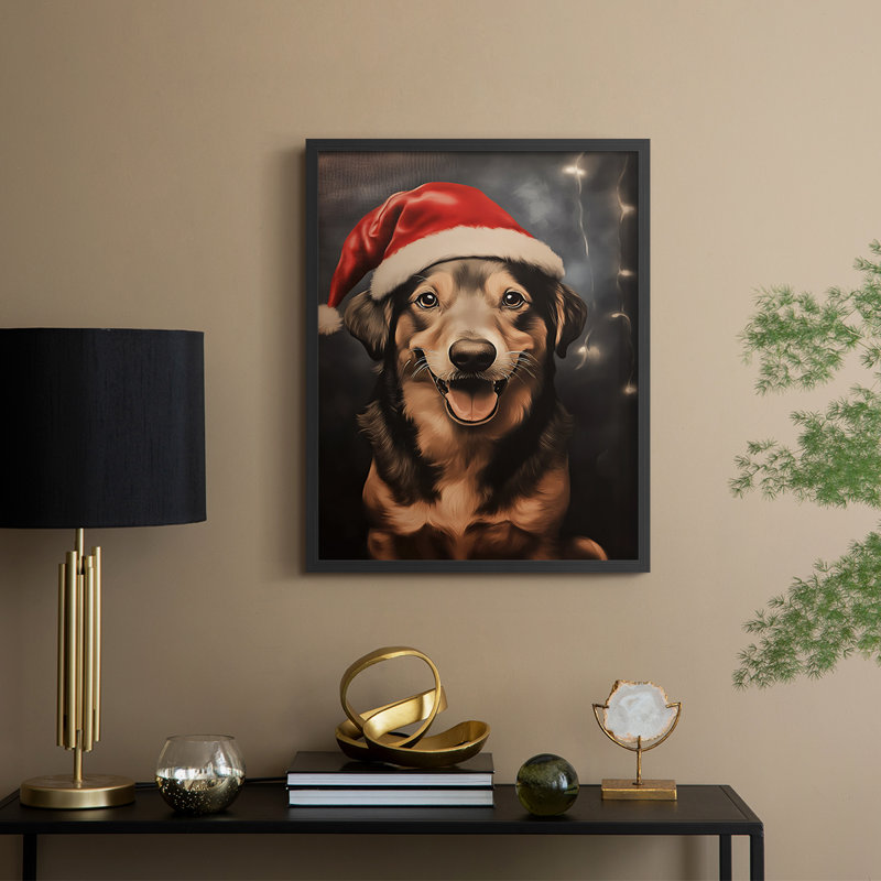 «Christmas Holiday Art - Series 2-XXXVIII», reproduction d'art encadrée - bois massif, H 11 po x l 9 po
