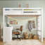 Lit mezzanine simple Kaynath avec bureau intégré et armoire