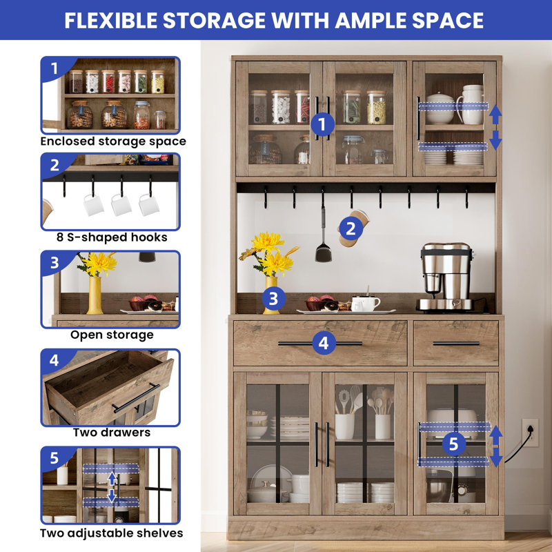 Baskas 70.87'' Kitchen Pantry, Brown