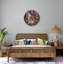 Horloge murale en verre trempé, horloge ronde de style marbre, horloge décorative or brun, décoration intérieure moderne, art mural unique-1383528814-1383528800