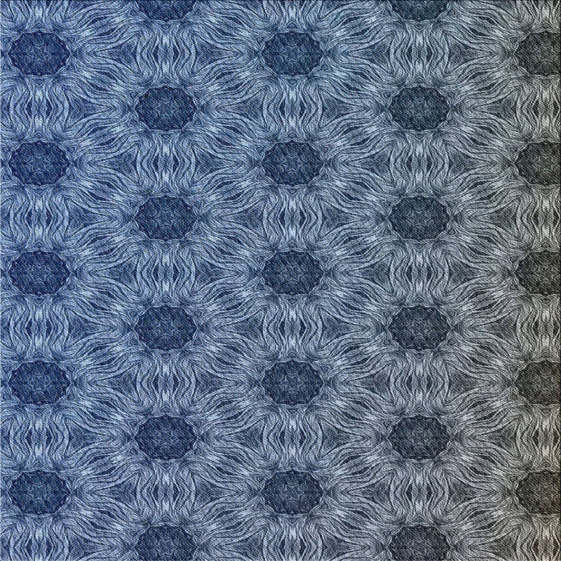 Tapis bleu tissé à la machine, Carré 6 pi