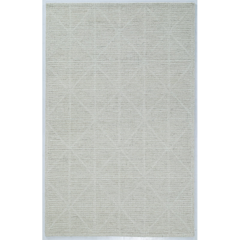 Crossover Hand Tufted Area Rug in Beige, Rectangle 5' x 8'